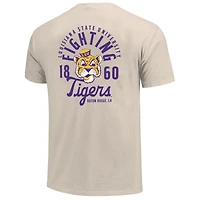 Men's Cream LSU Tigers Big & Tall Mascot Overlay Essential Pocket T-Shirt