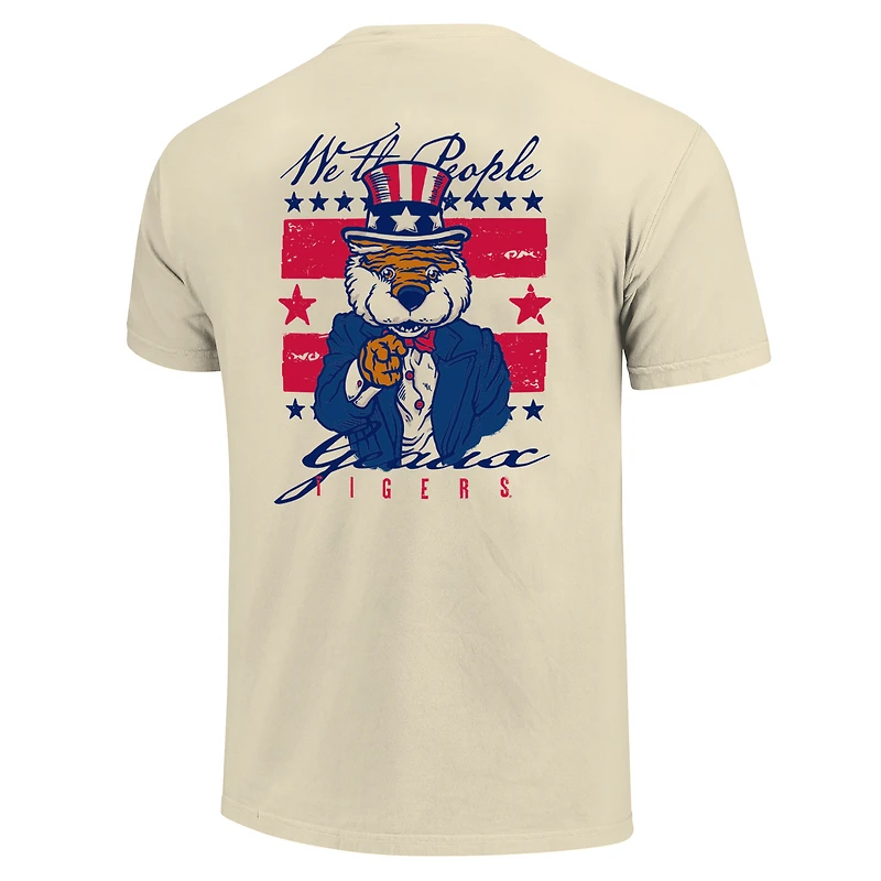 Men's Cream LSU Tigers Uncle Sam Mascot T-Shirt