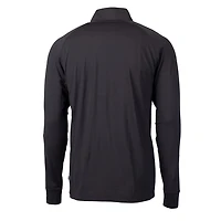 Men's Cutter & Buck Black LSU Tigers Adapt Eco Knit Stretch Recycled Big Tall Quarter-Zip Pullover Top