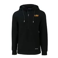 Men's Cutter & Buck  Black LSU Tigers Alumni Logo Roam Eco Recycled Half-Zip Pullover Hoodie