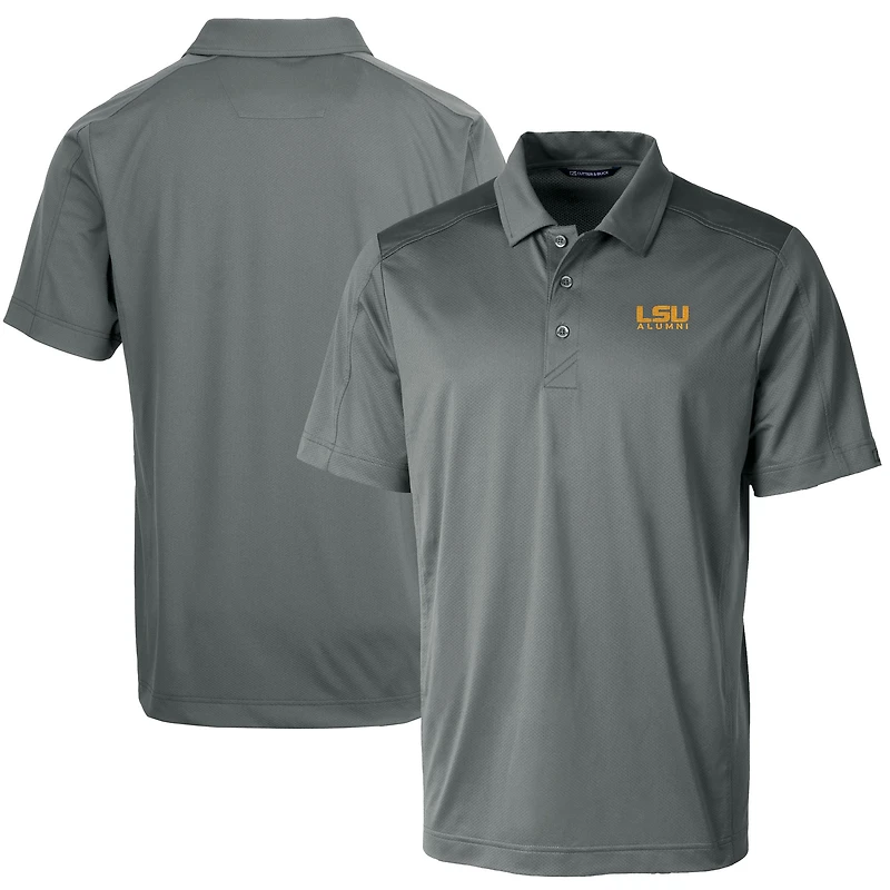Men's Cutter & Buck  Gray LSU Tigers Alumni Logo Prospect Textured Stretch Polo