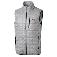 Gilet matelassé Rainier PrimaLoft Eco à fermeture éclair intégrale pour homme, gris Cutter & Buck, LSU Tigers, grandes tailles