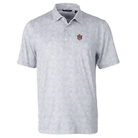 Men's Cutter & Buck Gray LSU Tigers Pike Constellation Stretch Polo