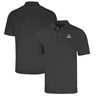 Men's Cutter & Buck Heather Black LSU Tigers Forge Eco Stretch Recycled Polo