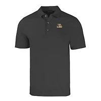 Men's Cutter & Buck Heather Black LSU Tigers Forge Eco Stretch Recycled Polo