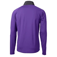 Men's Cutter & Buck  Purple LSU Tigers Alumni Logo Adapt Eco Knit Hybrid Recycled Quarter-Zip Pullover Top
