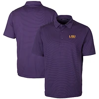 Men's Cutter & Buck  Purple LSU Tigers Alumni Logo Forge Pencil Stripe Stretch DryTec Polo