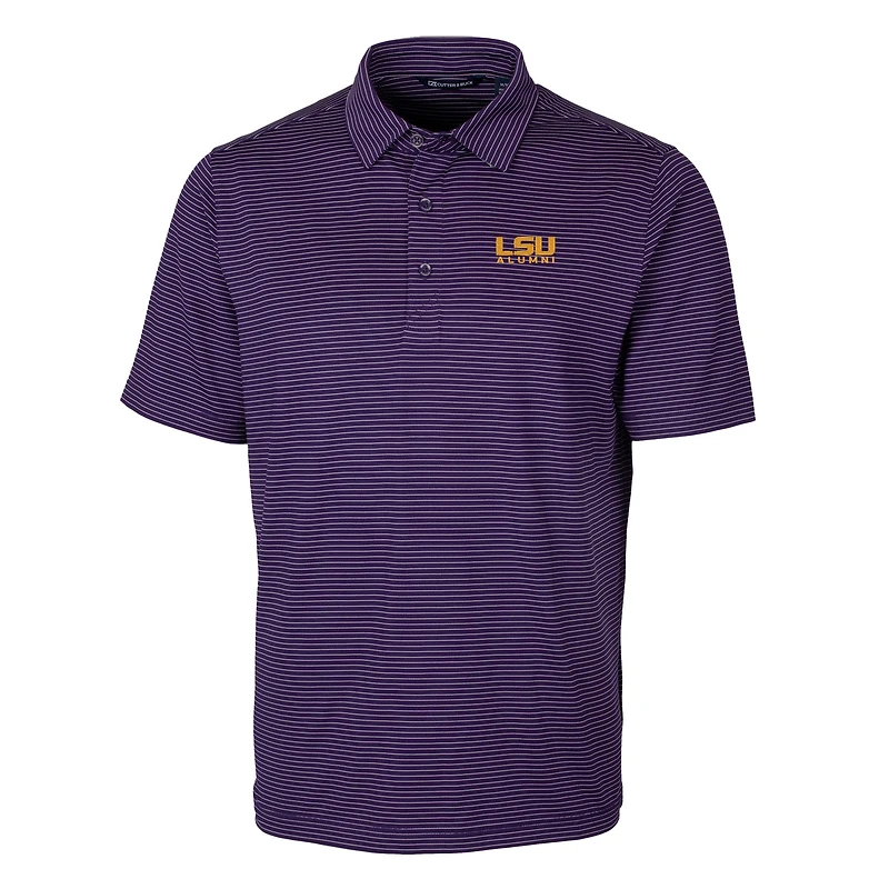 Men's Cutter & Buck  Purple LSU Tigers Alumni Logo Forge Pencil Stripe Stretch DryTec Polo