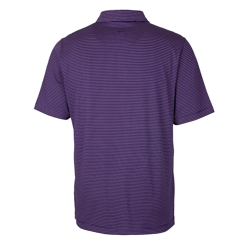 Men's Cutter & Buck  Purple LSU Tigers Alumni Logo Forge Pencil Stripe Stretch DryTec Polo