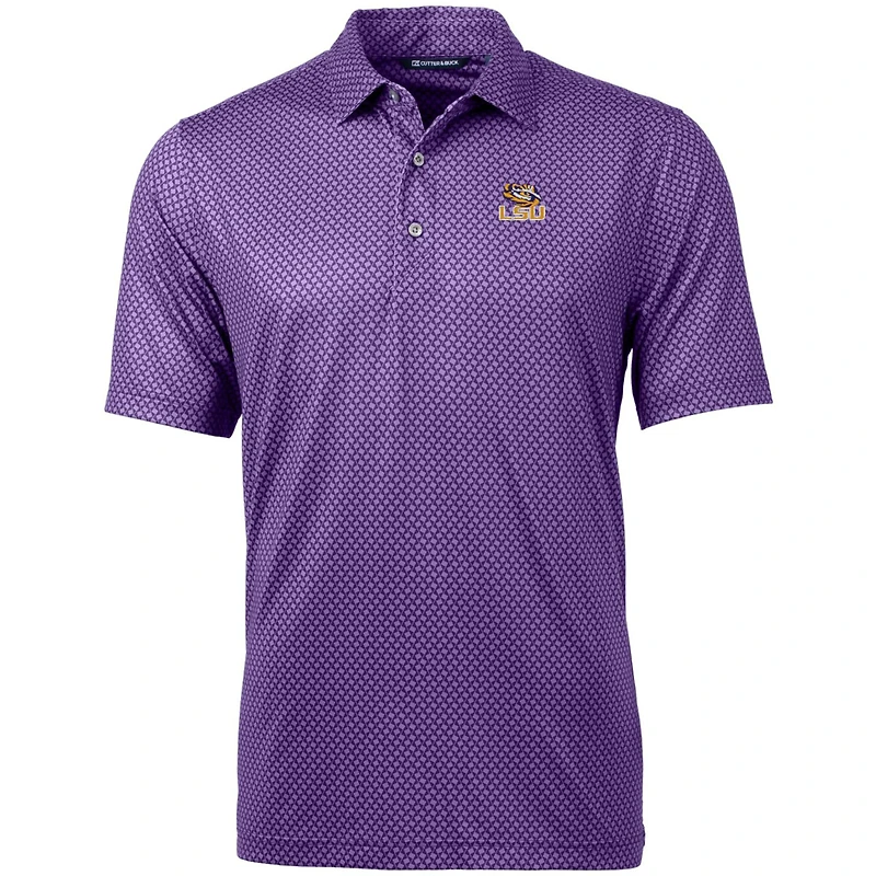 Polo violet Cutter & Buck pour homme, motif bannière Pike, taille grande et grande, des Tigers de LSU