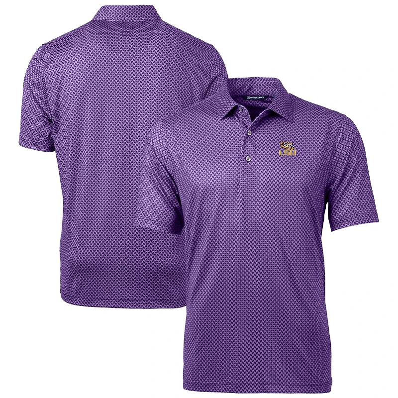 Polo violet Cutter & Buck pour homme, motif bannière Pike, taille grande et grande, des Tigers de LSU