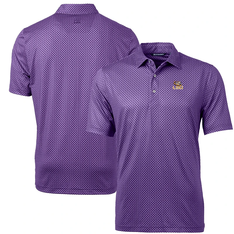 Polo Cutter & Buck pour homme, violet, imprimé bannière Pike des LSU Tigers