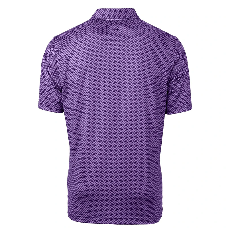Men's Cutter & Buck Purple LSU Tigers Pike Banner Print Polo