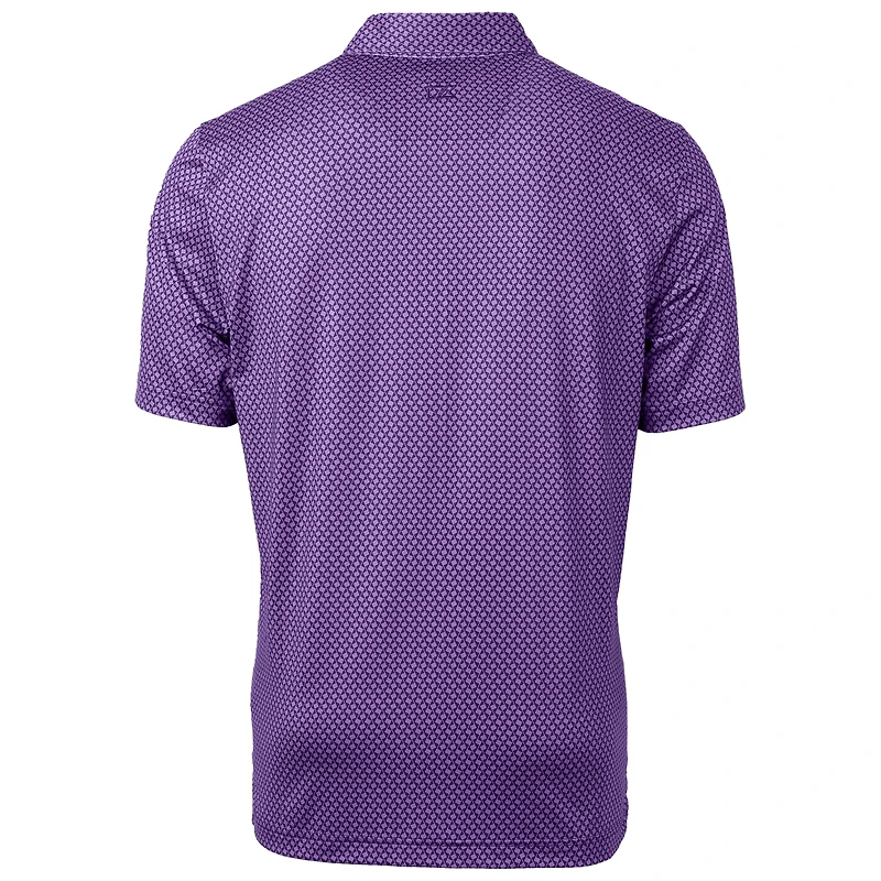 Men's Cutter & Buck Purple LSU Tigers Pike Banner Stretch Polo