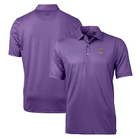 Men's Cutter & Buck Purple LSU Tigers Pike Banner Stretch Polo