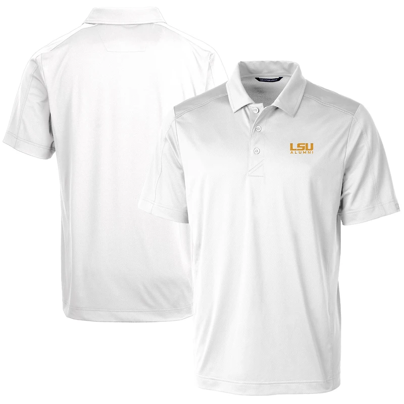 Men's Cutter & Buck  White LSU Tigers Alumni Logo Prospect Textured Stretch Polo