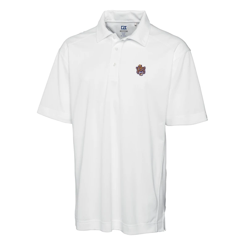 Men's Cutter & Buck White LSU Tigers DryTec Genre Textured Solid Polo
