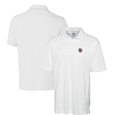 Men's Cutter & Buck White LSU Tigers DryTec Genre Textured Solid Polo