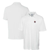 Men's Cutter & Buck White LSU Tigers DryTec Genre Textured Solid Polo