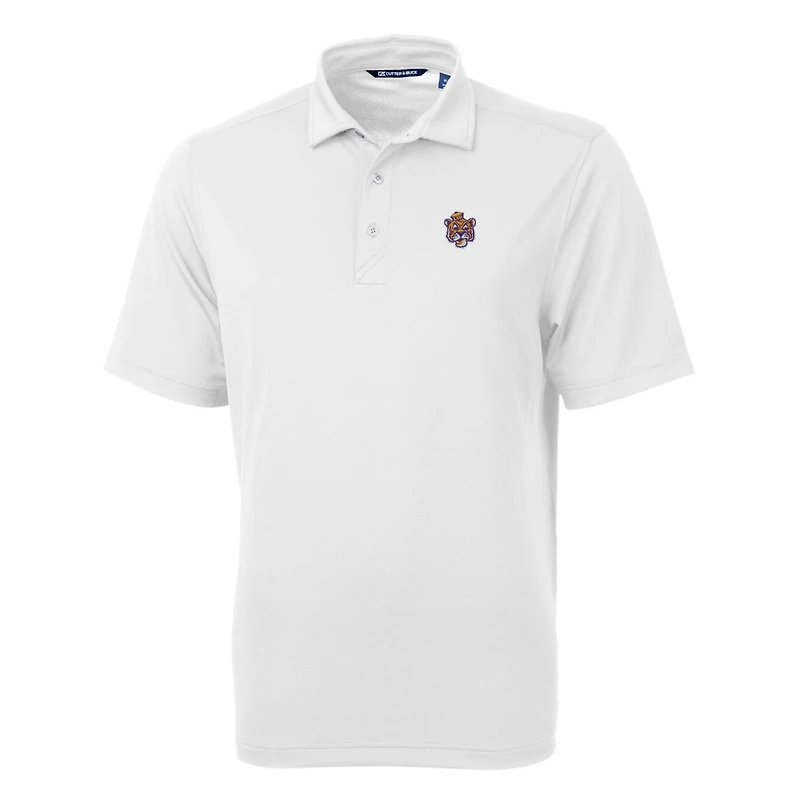 Men's Cutter & Buck White LSU Tigers Team Big Tall Virtue Eco Pique Recycled Polo
