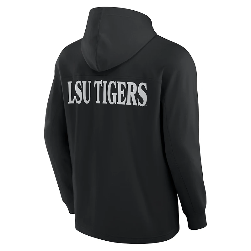 Men's Fanatics Black LSU Tigers Blaze Tri-Blend Pullover Hoodie