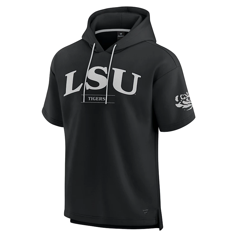 Sweat à capuche manches courtes LSU Tigers Ready Fanatics pour hommes noir
