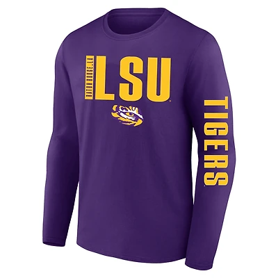 T-shirt à manches longues pour hommes Fanatics Purple LSU Tigers Big & Tall Vision