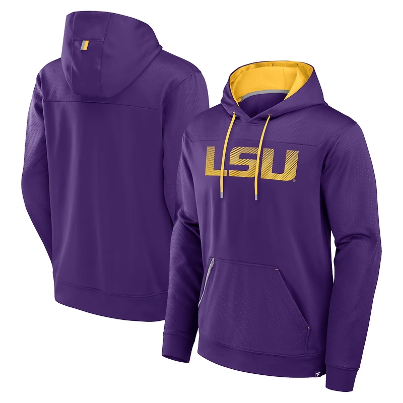 Men's Fanatics Purple LSU Tigers Defender Dot Faded Primary Pullover Hoodie