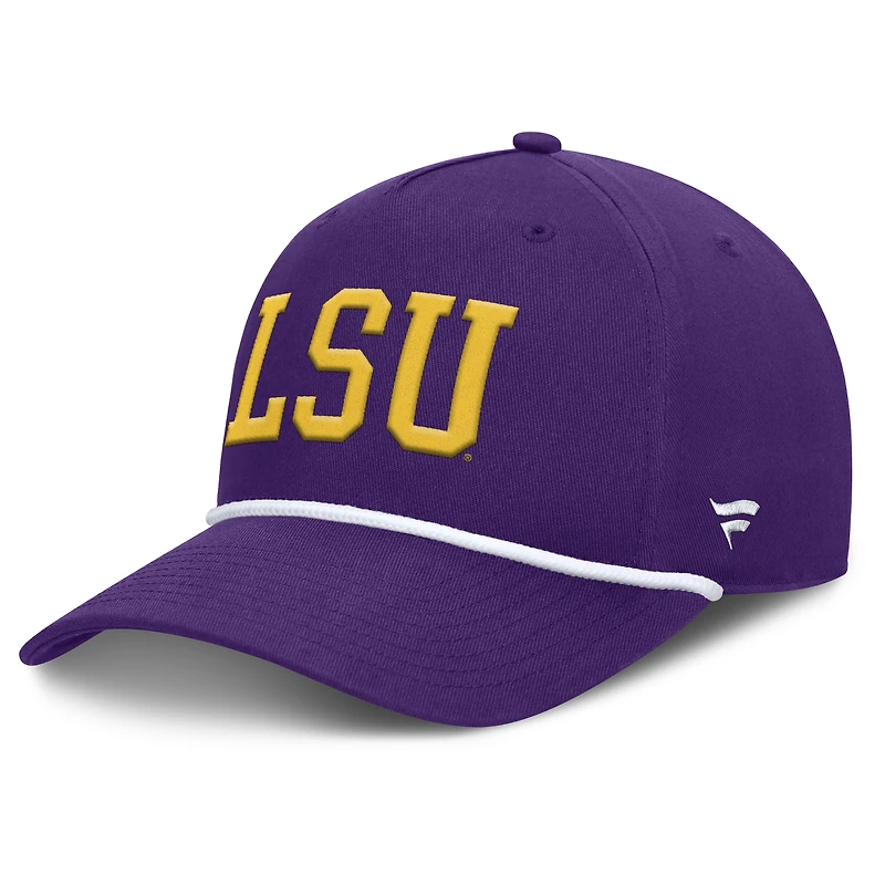 Casquette ajustable Fanatics violette pour homme, motif corde de balle de faute des LSU Tigers