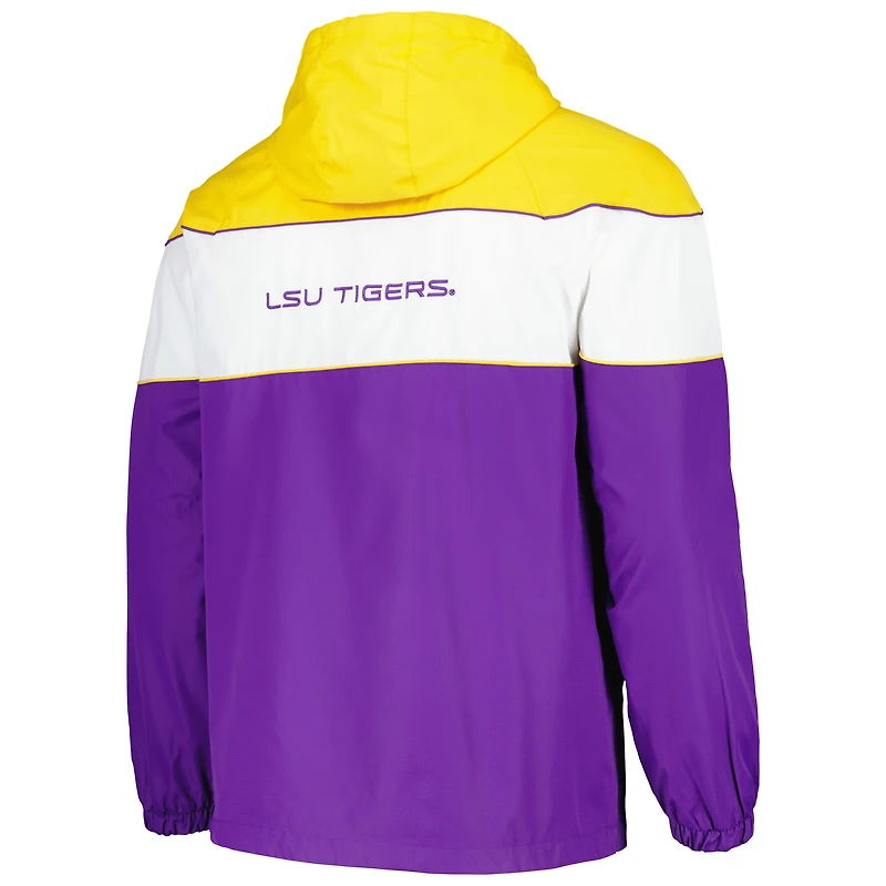 Men's G-III Sports by Carl Banks Purple LSU Tigers Center Line Half-Zip Raglan Hoodie Jacket