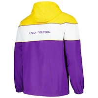 Men's G-III Sports by Carl Banks Purple LSU Tigers Center Line Half-Zip Raglan Hoodie Jacket