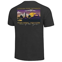 T-shirt pour homme, couleur anthracite chiné, motif campus des Tigers de LSU, taille grande et
