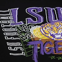 Men's Mitchell & Ness  Black LSU Tigers Half Time Fleece Crewneck Sweatshirt