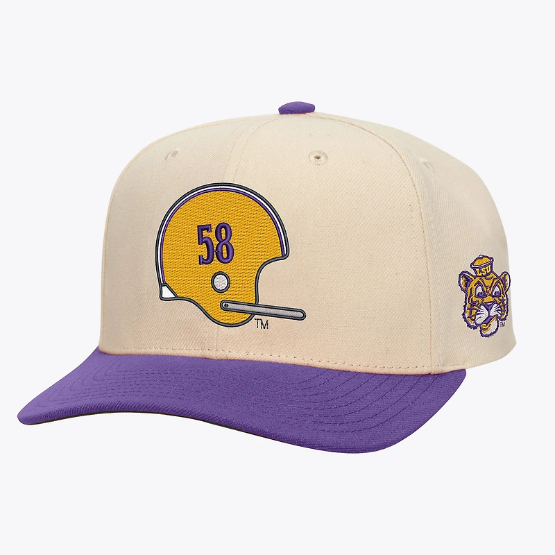Men's Mitchell & Ness Cream/Purple LSU Tigers Two-Tone Pro Crown Adjustable Hat