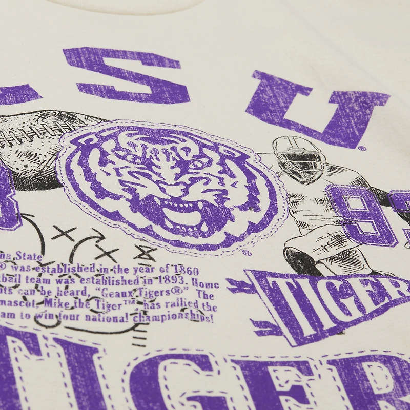 Men's Mitchell & Ness  Cream LSU Tigers Heritage Scholar T-Shirt