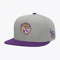 Men's Mitchell & Ness  Gray/Purple LSU Tigers Plaid OG Snapback Hat