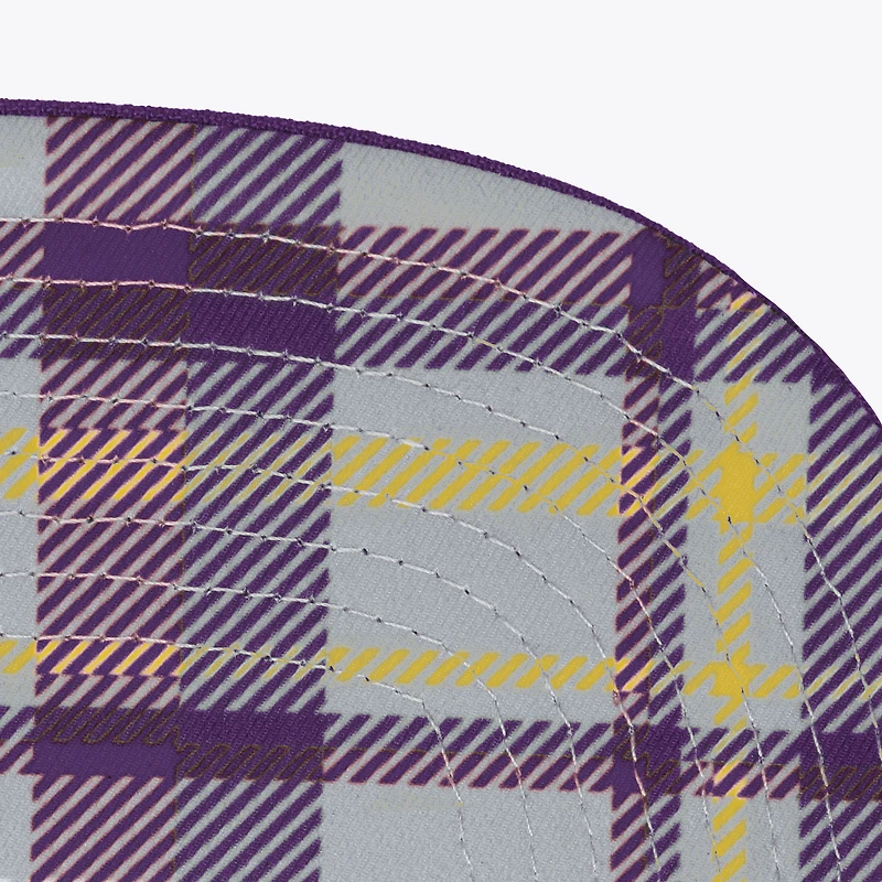 Casquette snapback Mitchell & Ness grise/violette LSU Tigers Plaid OG pour homme