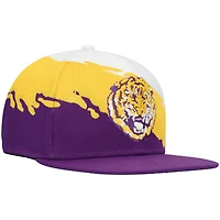 Men's Mitchell & Ness Purple/White LSU Tigers Paintbrush Snapback Hat