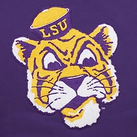 Sweat à capuche en polaire Chainstich violet Mitchell & Ness pour homme LSU Tigers