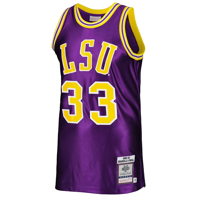 Men's Mitchell & Ness Shaquille O'Neal Purple LSU Tigers 1990/91 Authentic Jersey