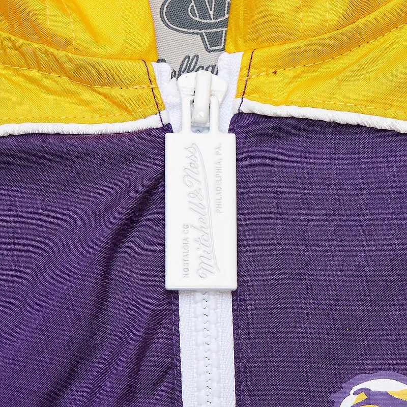 Coupe-vent entièrement zippé de qualité supérieure Big Shot des Tigers LSU Mitchell & Ness pour homme