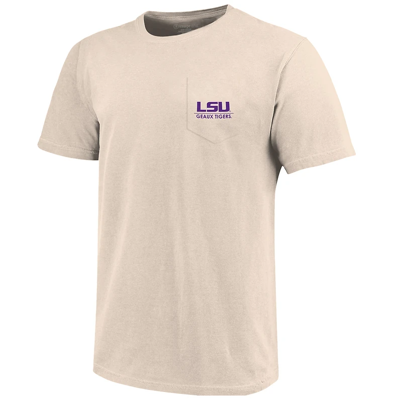 Men's Natural LSU Tigers Big & Tall Landscape Shield Essential Pocket T-Shirt