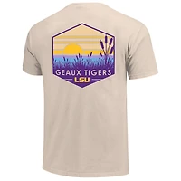 Men's Natural LSU Tigers Big & Tall Landscape Shield Essential Pocket T-Shirt