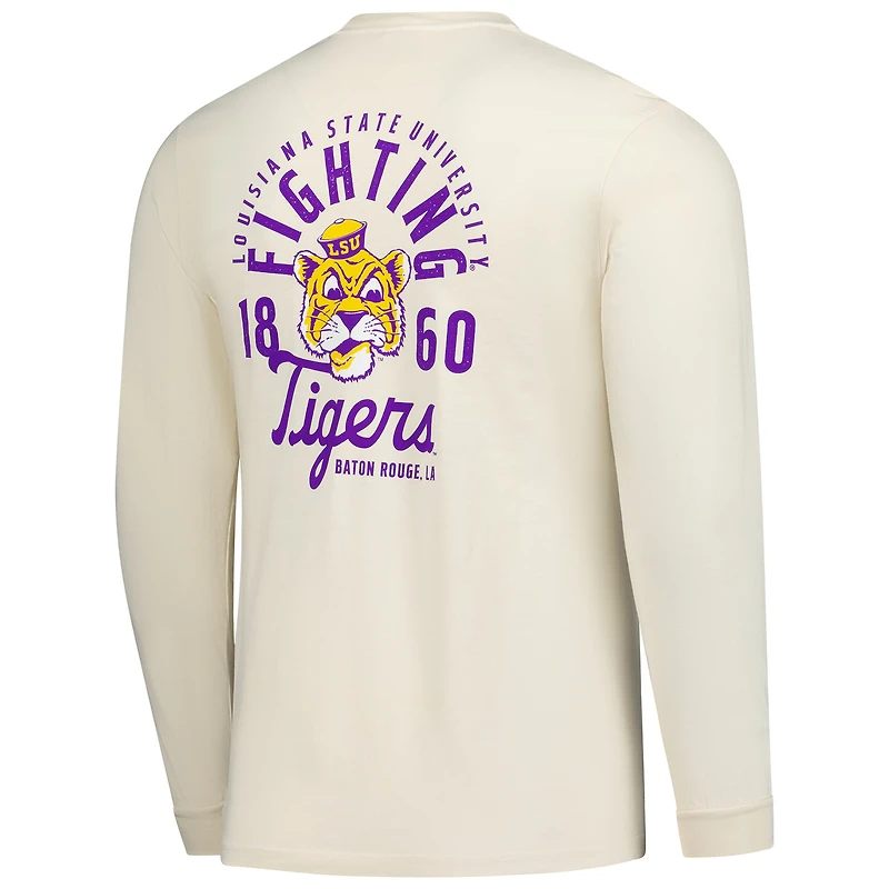 T-shirt à manches longues pour homme, motif mascotte des Tigers de LSU, couleurs naturelles et confortables