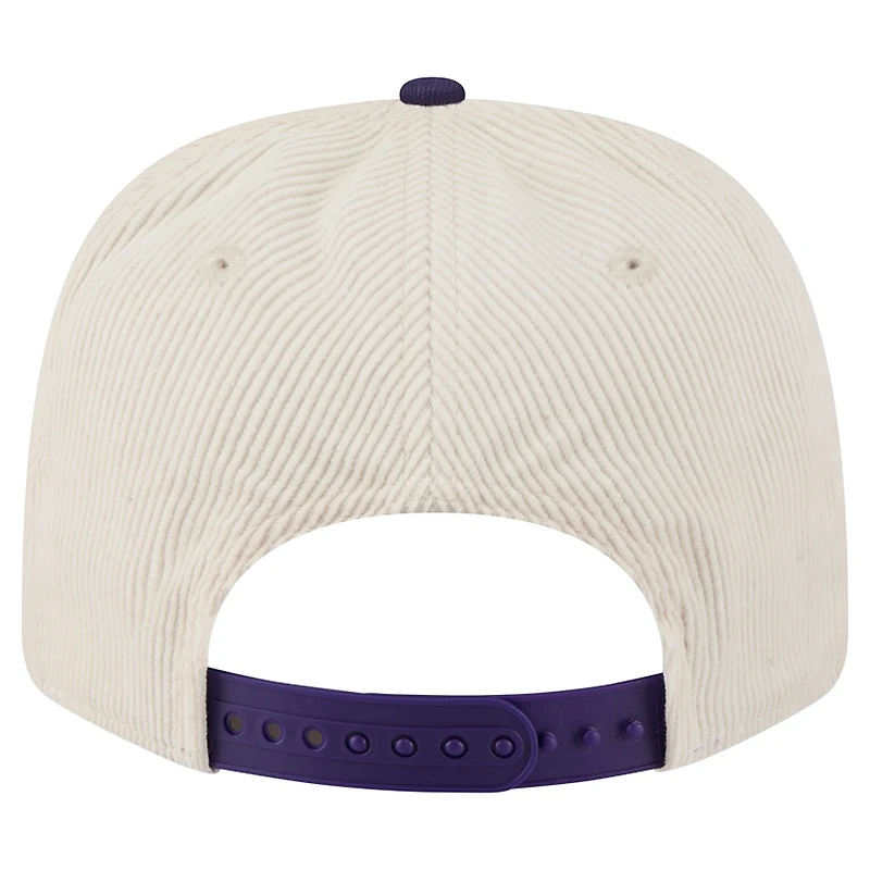 Men's New Era Cream/Purple LSU Tigers Loyal Corduroy 9SEVENTY Adjustable Hat