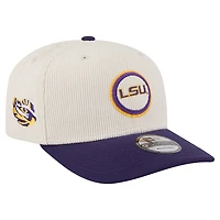 Casquette ajustable en velours côtelé Loyal 9SEVENTY crème/violet pour homme New Era des LSU Tigers