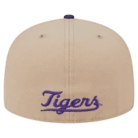 Casquette ajustée bicolore New Era 59FIFTY kaki LSU Tigers pour homme