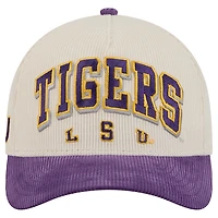 Men's New Era Purple/Cream LSU Tigers Arch Two-Tone Corduroy 9FORTY A-Frame Adjustable Hat