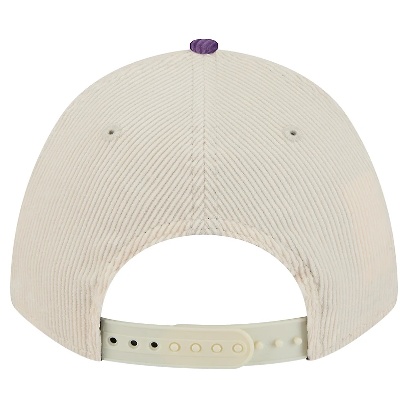 Men's New Era Purple/Cream LSU Tigers Arch Two-Tone Corduroy 9FORTY A-Frame Adjustable Hat