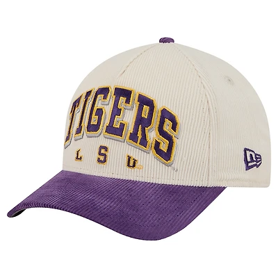 Men's New Era Purple/Cream LSU Tigers Arch Two-Tone Corduroy 9FORTY A-Frame Adjustable Hat
